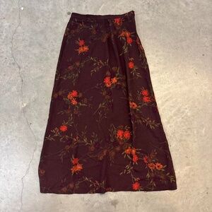 Purple and red Floral maxi skirt with elastic waistband
